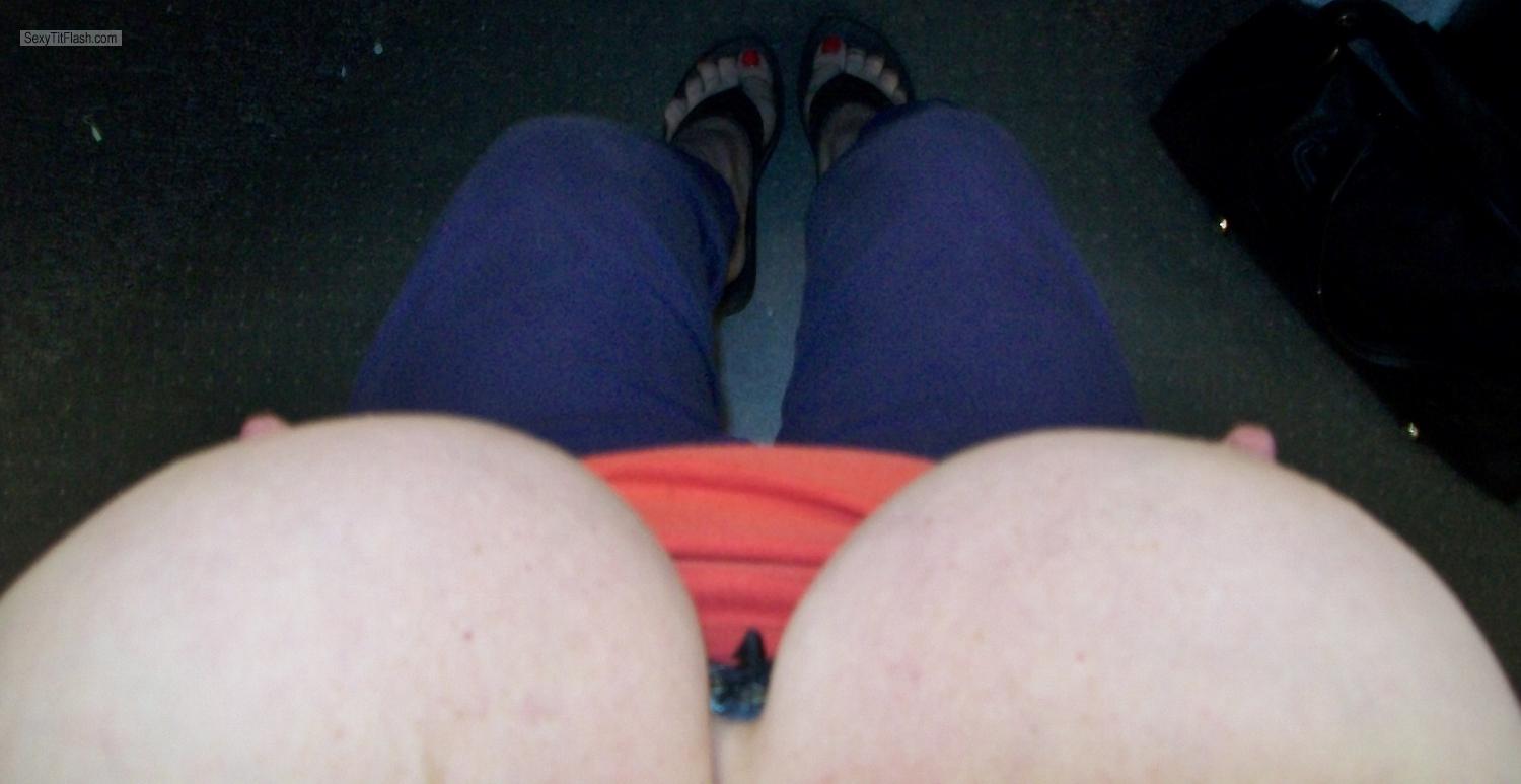 Tit Flash: My Extremely Big Tits (Selfie) - KTX from United States